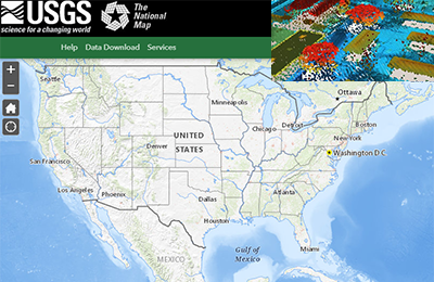 The National Map, serving 3DEP Topo/Bathy and Topo LIDAR.