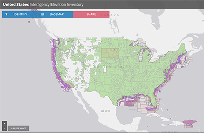 Image of the US Interagency Elevation Inventory web portal. 
